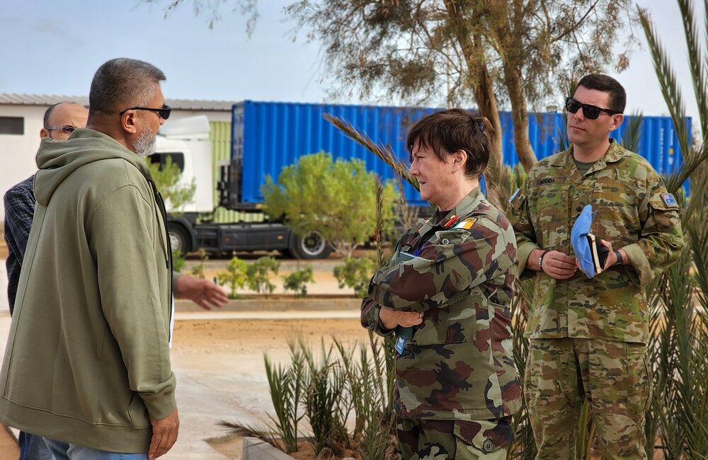 At Mission Logistics Base in Laayoune, Gen. O’Brien met with military and civilian personnel.