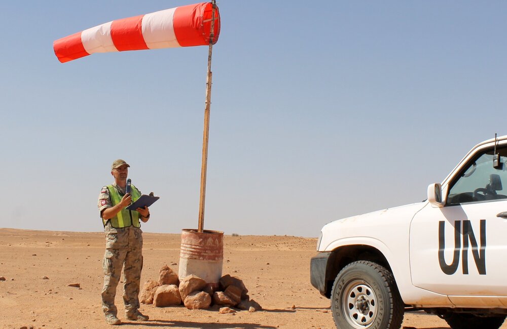 Major Jacek NOWAK from Poland serving in the desert hard living conditions at Oum Dreiga MINURSO Team Site 
