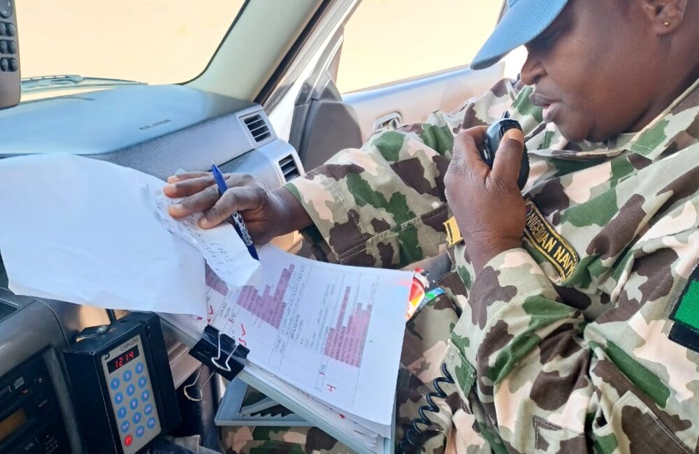 Cdr AO Olanrewaju from TS ASD during routine patrol.